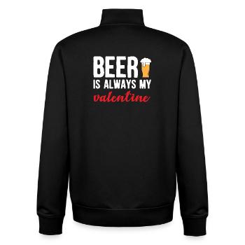 La bière est mon art de bière artisanale drôle de Saint-Valentin - Sweat zippé unisexe en coton bio Stanley/Stella - noir - Dos - AI Model Male 185 light (185cm)