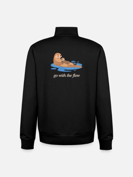 Otter Duo Go With the Flow - Unisex Organic Zip Sweatshirt by Stanley/Stella - black