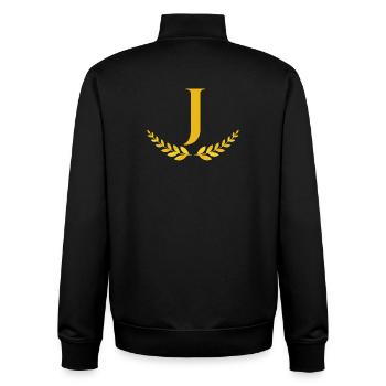 J - Unisex Organic Zip Sweatshirt by Stanley/Stella - black - Back - AI Model Male 185 light (185cm)