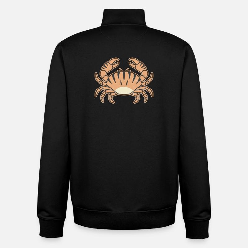 Crabe stylisé à rayures tigrées - Sweat zippé unisexe en coton bio Stanley/Stella - noir