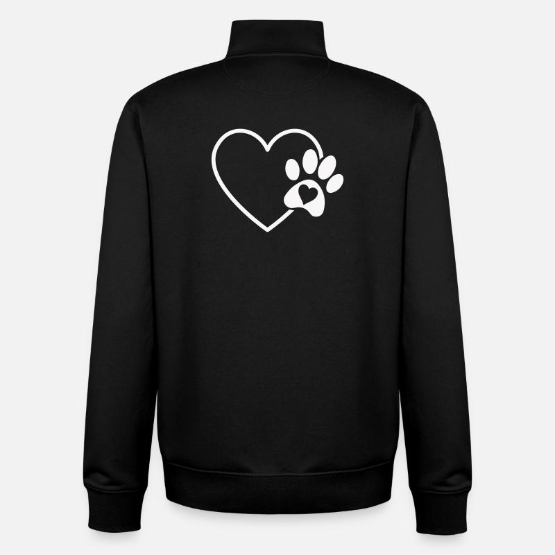 Herzpfote Liebe - Unisex Organic Zip Sweatshirt von Stanley/Stella - Schwarz