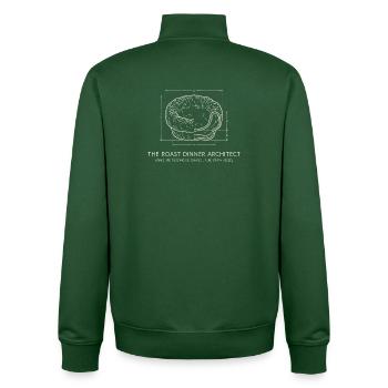 Roast Dinner Architect - Yorkshire Pudding  - Unisex Organic Zip Sweatshirt by Stanley/Stella - bottle green - Back - AI Model Male 185 dark (185cm)