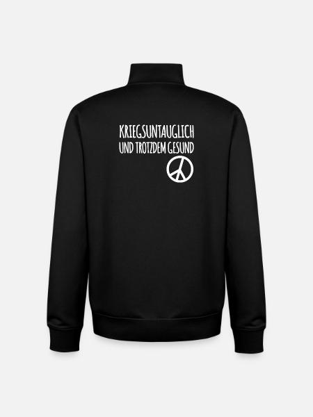 Kriegsuntauglich Peace - Unisex Organic Zip Sweatshirt von Stanley/Stella - Schwarz