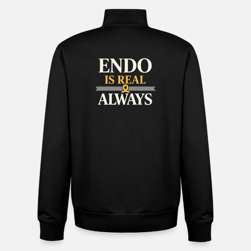 Sensibilisation à l’endométriose Guerrier de l’endo - Sweat zippé unisexe en coton bio Stanley/Stella - noir