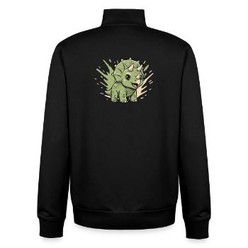 Kleiner Dino Triceratops - Unisex Organic Zip Sweatshirt von Stanley/Stella - Schwarz - Hinten - AI Model Male 185 light (185cm)