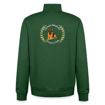 German Shepherd Owners Club Logo - Unisex Organic Zip Sweatshirt by Stanley/Stella - bottle green - Back - AI Model Male 185 dark (185cm)