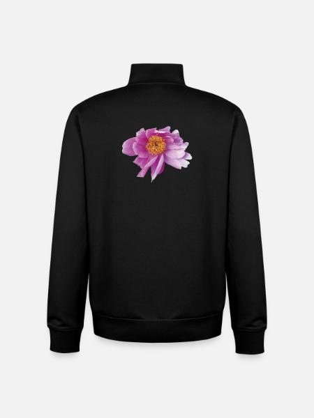 Peony_Dancing_in_Wind - Sweat zippé unisexe en coton bio Stanley/Stella - noir
