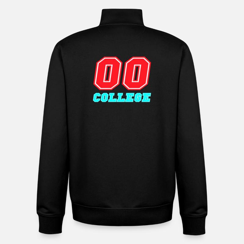 00 College Neon Emblem - Unisex Organic Zip Sweatshirt by Stanley/Stella - black