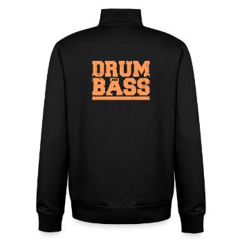 drum and bass batterie et basse - Sweat zippé unisexe en coton bio Stanley/Stella - noir - Dos - AI Model Male 185 light (185cm)