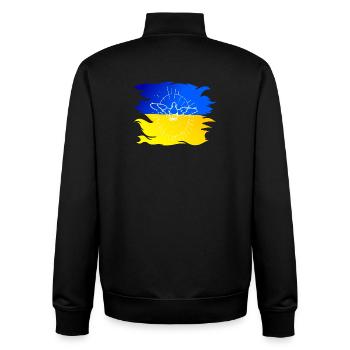 Drapeau de l’Ukraine avec colombe de la paix - Sweat zippé unisexe en coton bio Stanley/Stella - noir - Dos - AI Model Male 185 light (185cm)