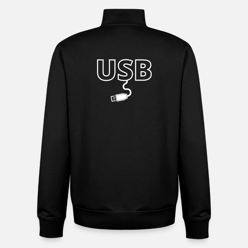 USB, USB-Stick, Computerlüfter - Unisex Organic Zip Sweatshirt von Stanley/Stella - Schwarz