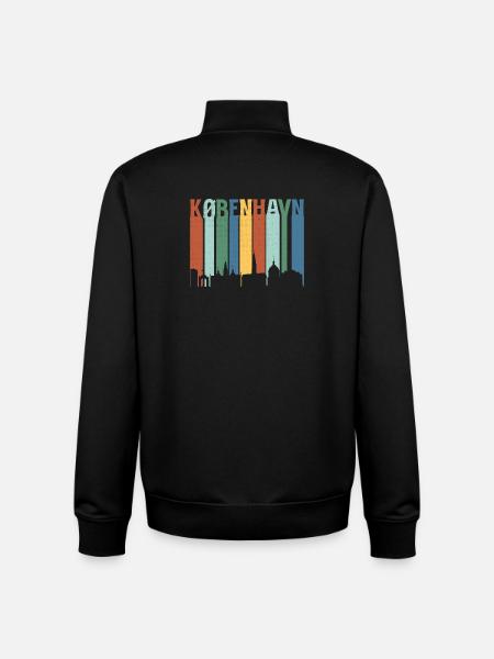 København Neon Skyline Pattern - Unisex Organic Zip Sweatshirt by Stanley/Stella - black