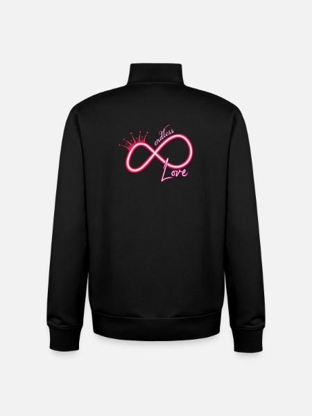 Infinity sign neon endless love - Unisex Organic Zip Sweatshirt by Stanley/Stella - black