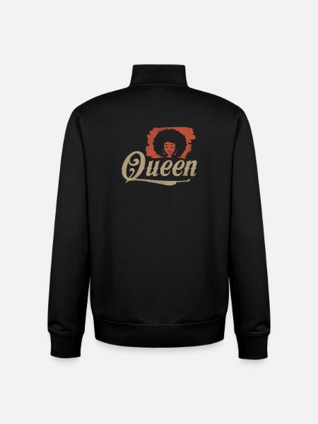 Queen Afro Silhouette - Unisex Organic Zip Sweatshirt by Stanley/Stella - black