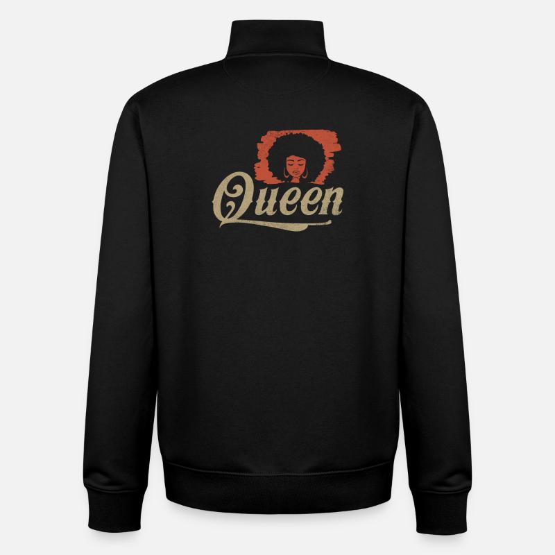 Queen Afro Silhouette - Unisex Organic Zip Sweatshirt von Stanley/Stella - Schwarz