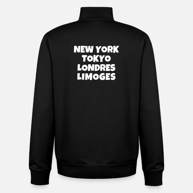 Limoges; sud-ouest, 87, 87000 - Sweat zippé unisexe en coton bio Stanley/Stella - noir