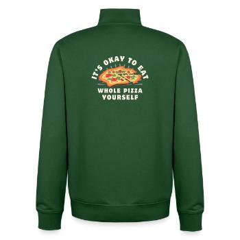 c'est bien de manger une pizza entière toi-même - Sweat zippé unisexe en coton bio Stanley/Stella - vert bouteille - Dos - AI Model Male 185 dark (185cm)