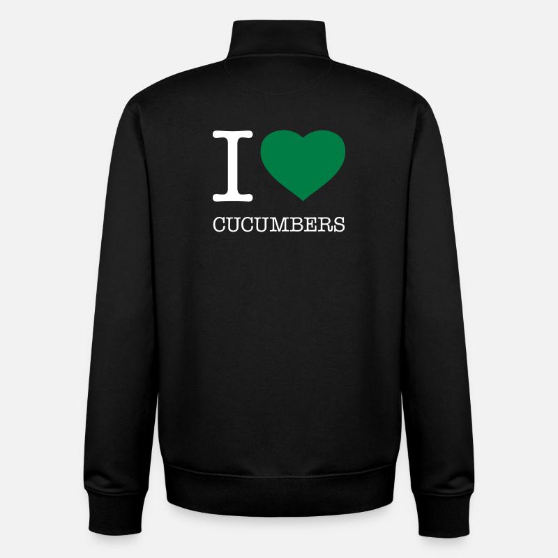 I LOVE CUCUMBERS Gurken - Unisex Organic Zip Sweatshirt by Stanley/Stella - black