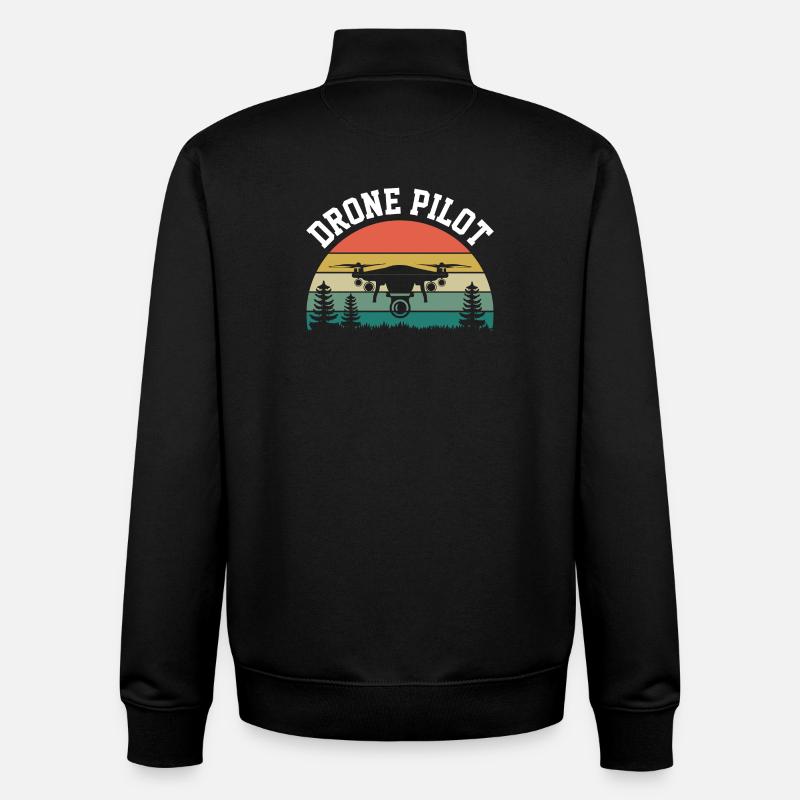 Pilote de drone - Sweat zippé unisexe en coton bio Stanley/Stella - noir