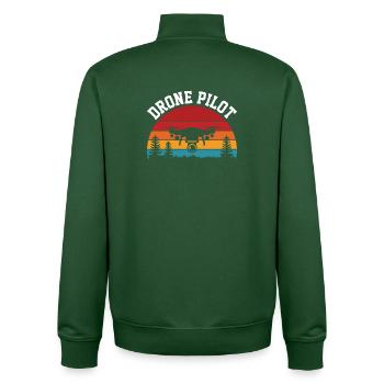 Drone Pilot - Unisex Organic Zip Sweatshirt by Stanley/Stella - bottle green - Back - AI Model Male 185 dark (185cm)