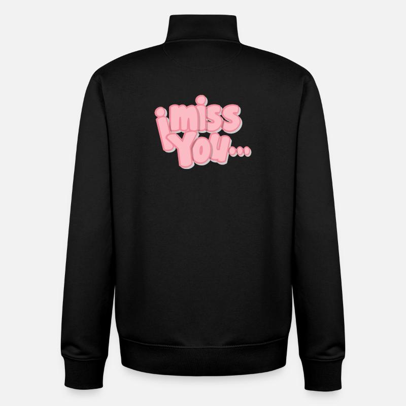 Ich vermisse dich Exklusive Designs - Unisex Organic Zip Sweatshirt von Stanley/Stella - Schwarz