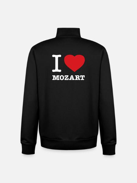 I LOVE MOZART - Unisex Organic Zip Sweatshirt by Stanley/Stella - black