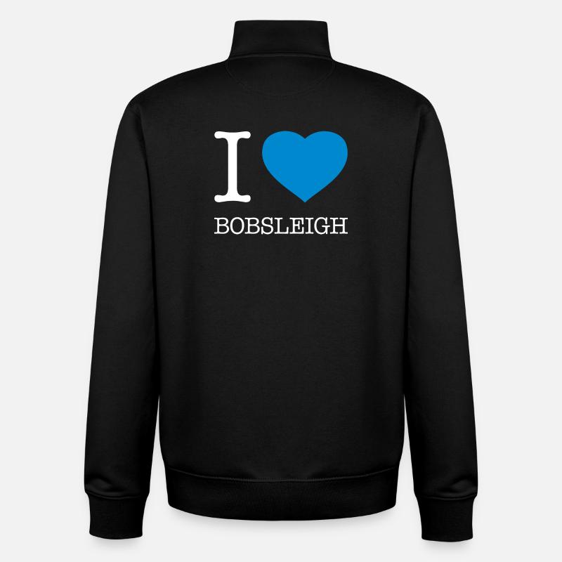 I LOVE BOBSLEIGH Bobfahren - Unisex Organic Zip Sweatshirt by Stanley/Stella - black