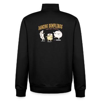 Dancing Dumplings - Unisex Organic Zip Sweatshirt by Stanley/Stella - black - Back - AI Model Male 185 light (185cm)