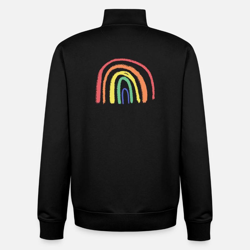 Skurriler Regenbogen-Pinselbogen - Unisex Organic Zip Sweatshirt von Stanley/Stella - Schwarz