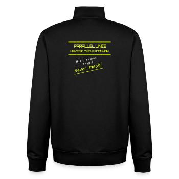 Funny Parallel Lines Math Tee - Unisex Organic Zip Sweatshirt by Stanley/Stella - black - Back - AI Model Male 185 light (185cm)