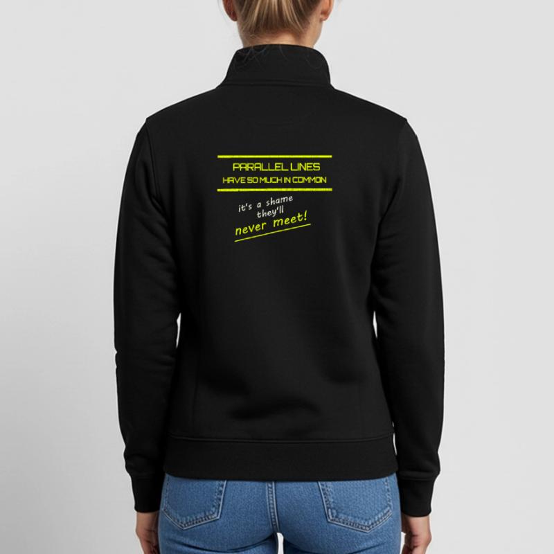 Funny Parallel Lines Math Tee Unisex Organic Zip Sweatshirt by Stanley/Stella