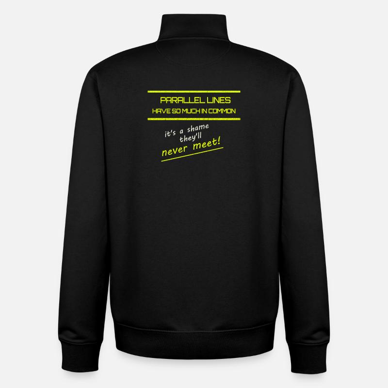 Funny Parallel Lines Math Tee - Unisex Organic Zip Sweatshirt by Stanley/Stella - black