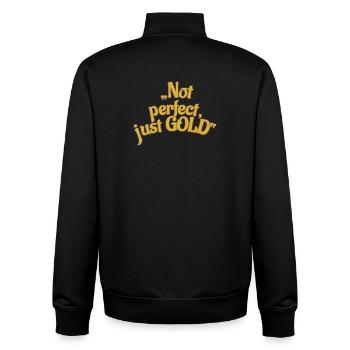 Not perfect, just GOLD - Unisex Organic Zip Sweatshirt von Stanley/Stella - Schwarz - Hinten - AI Model Male 185 light (185cm)