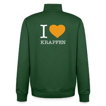 I love Krapfen - Unisex Organic Zip Sweatshirt von Stanley/Stella - Flaschengrün - Hinten - AI Model Male 185 dark (185cm)