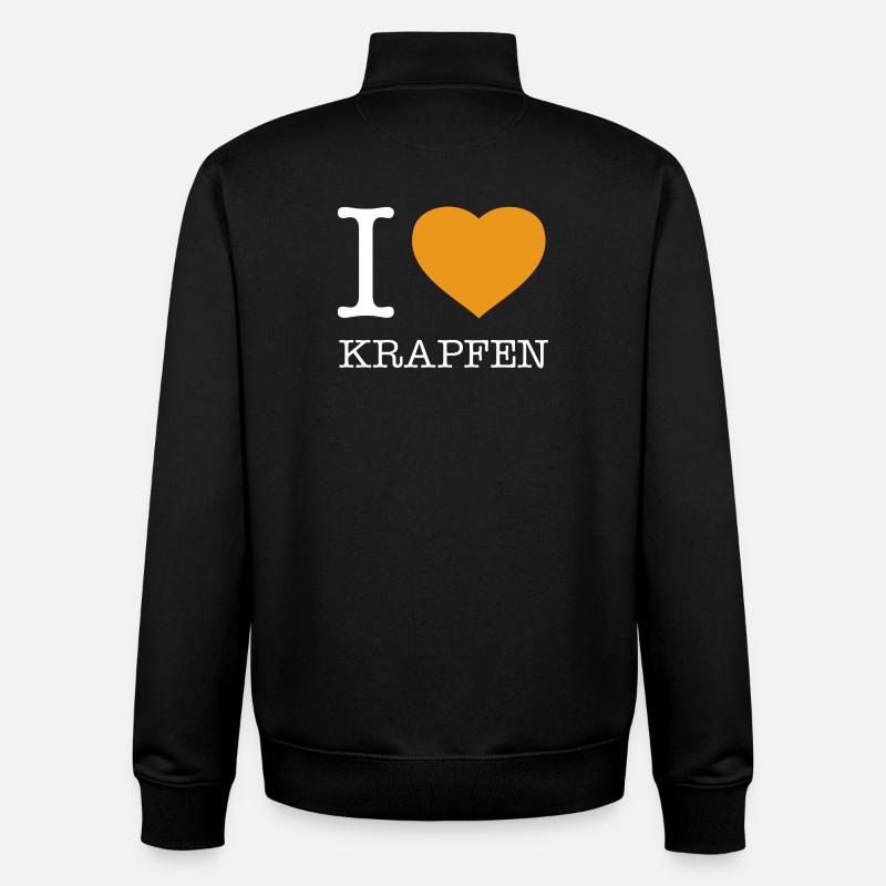 I love Krapfen - Unisex Organic Zip Sweatshirt von Stanley/Stella - Schwarz