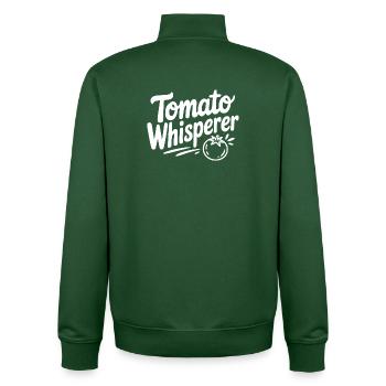 Tomato Whisperer - Unisex Organic Zip Sweatshirt by Stanley/Stella - bottle green - Back - AI Model Male 185 dark (185cm)