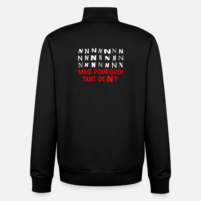 Why so many N's? - Unisex Organic Zip Sweatshirt by Stanley/Stella - black