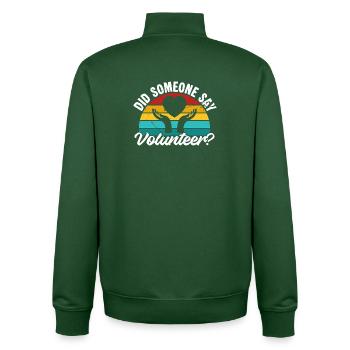 Reconnaissance des bénévoles Quelqu’un a-t-il dit bénévole - Sweat zippé unisexe en coton bio Stanley/Stella - vert bouteille - Dos - AI Model Male 185 dark (185cm)