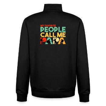 Meine Lieblingsleute nennen mich Papa, Gitarristen-Vaters - Unisex Organic Zip Sweatshirt von Stanley/Stella - Schwarz - Hinten - AI Model Male 185 light (185cm)