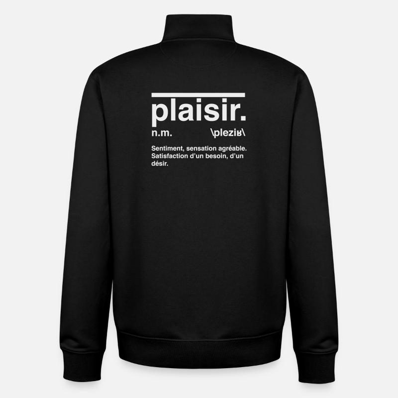 Pleasure Definition Dictionary Style - Unisex Organic Zip Sweatshirt by Stanley/Stella - black