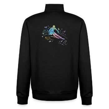 Ski alpin Sports d’hiver Ski nordique - Sweat zippé unisexe en coton bio Stanley/Stella - noir - Dos - AI Model Male 185 light (185cm)