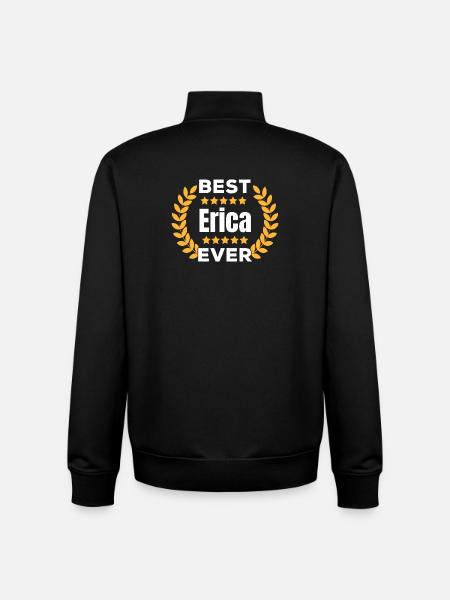 Best Erica Ever Legend Name Gift - Unisex Organic Zip Sweatshirt by Stanley/Stella - black
