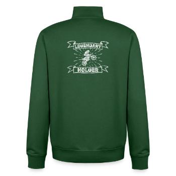 Holger moto - Sweat zippé unisexe en coton bio Stanley/Stella - vert bouteille - Dos - AI Model Male 185 dark (185cm)