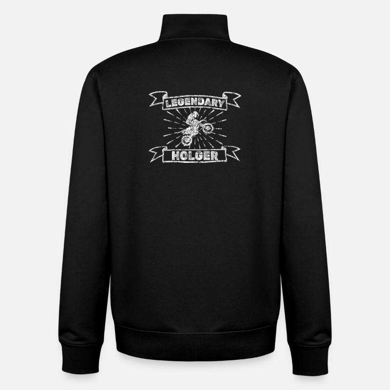 Motorrad Holger - Unisex Organic Zip Sweatshirt von Stanley/Stella - Schwarz