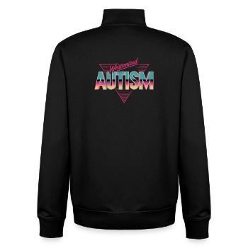 Weaponized Autism - Funny Gen Alpha Memes - Unisex Organic Zip Sweatshirt by Stanley/Stella - black - Back - AI Model Male 185 light (185cm)