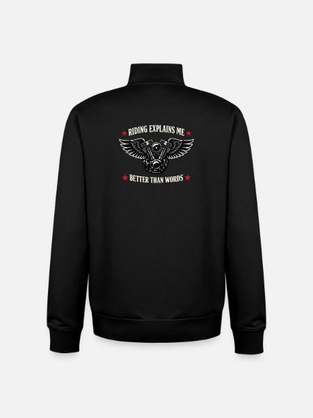 Why we ride motorcycles, - Unisex Organic Zip Sweatshirt by Stanley/Stella - black