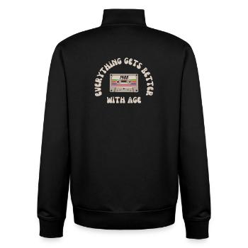 Cassette Nostalgia 1985 Rainbow Tape - Unisex Organic Zip Sweatshirt by Stanley/Stella - black - Back - AI Model Male 185 light (185cm)