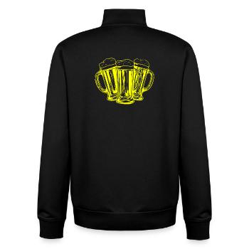 Beer Beer Glasses Toast - Unisex Organic Zip Sweatshirt by Stanley/Stella - black - Back - AI Model Male 185 light (185cm)