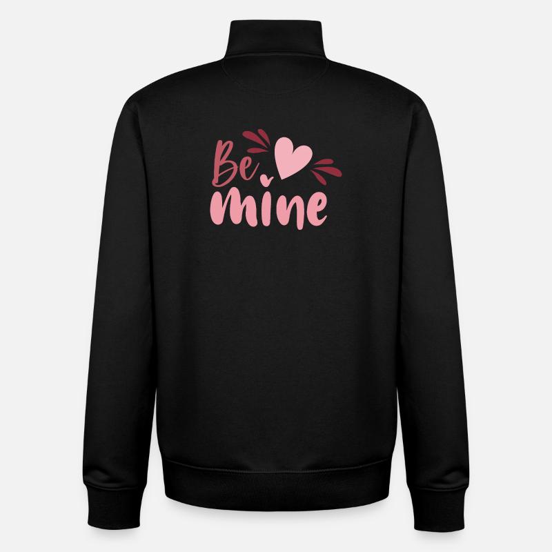 Be Mine Heart Script - Unisex Organic Zip Sweatshirt by Stanley/Stella - black