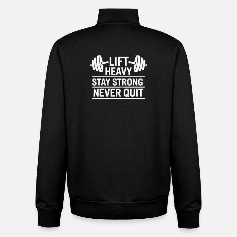 Lift heavy, stay  strong, never quit - Unisex Organic Zip Sweatshirt von Stanley/Stella - Schwarz